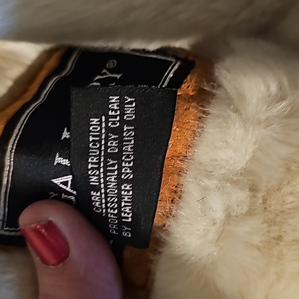 Leather Sherpa Jackets, Womens Large, Camel Color - Picture 13 of 14